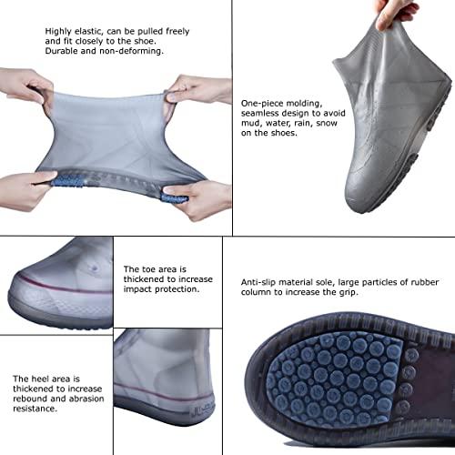 MLUUHK MLUUHK Waterproof Shoe Covers, Reusable Shoe Covers Non-Slip Shoes Boots for Outdoor Cycling Camping Fishing Travel (Grey, XXL)