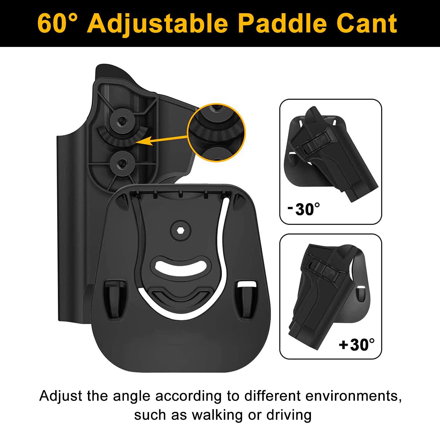 HQDA HQDA Beretta 92fs Holster Fit 92 92FS M9 M922 Holster, OWB Holster Tactical Outside Waistband Paddle Holster Holder,Right-Handed Black