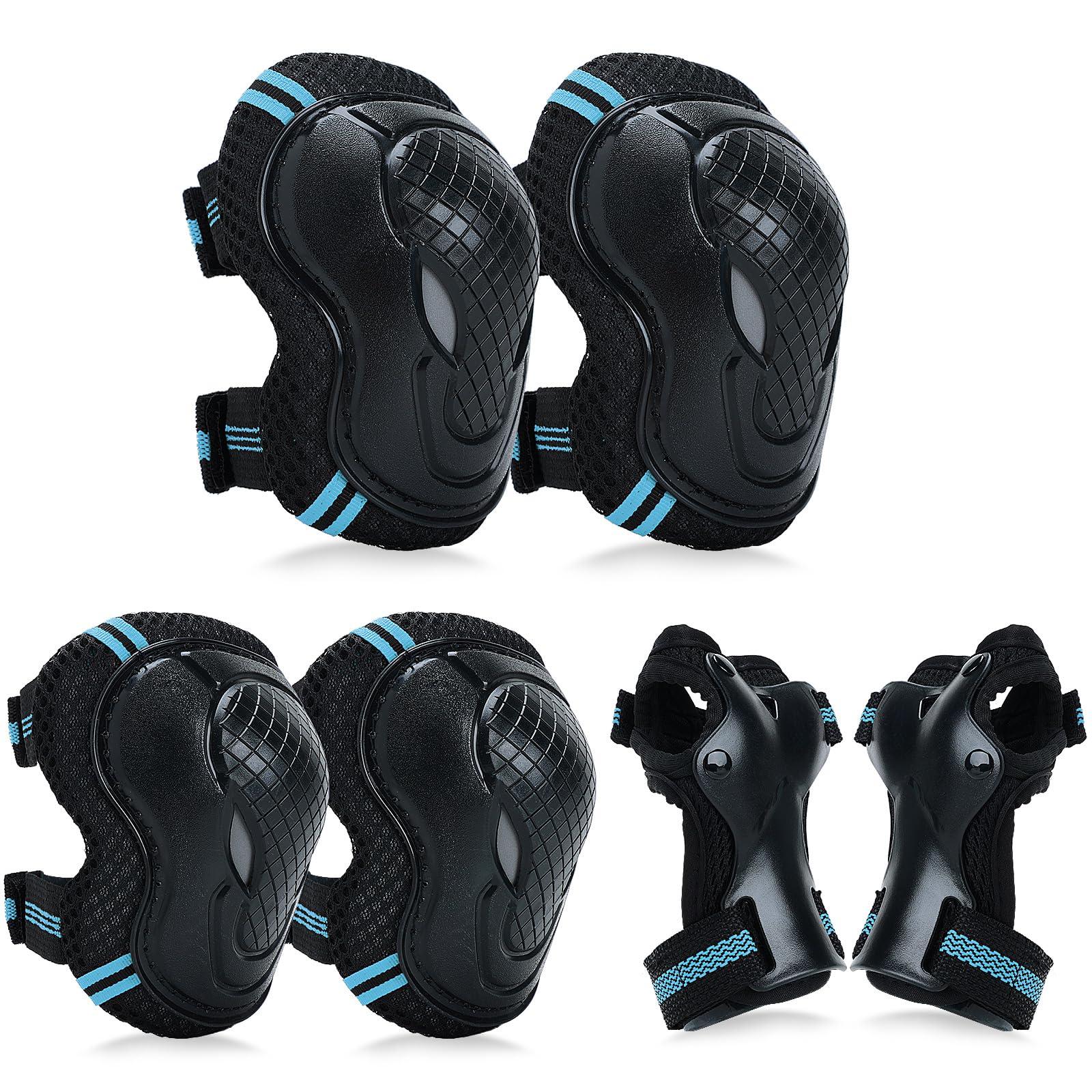 YooxArmor Adjustable Kids Knee Pads Elbow Pads Wrist Guards Set for 3-8 Years Child Protective Gear Set for Roller Skates,BMX,Bike,Cycling, Skateboard, Inline Skating, Scooter Riding Sports,Football