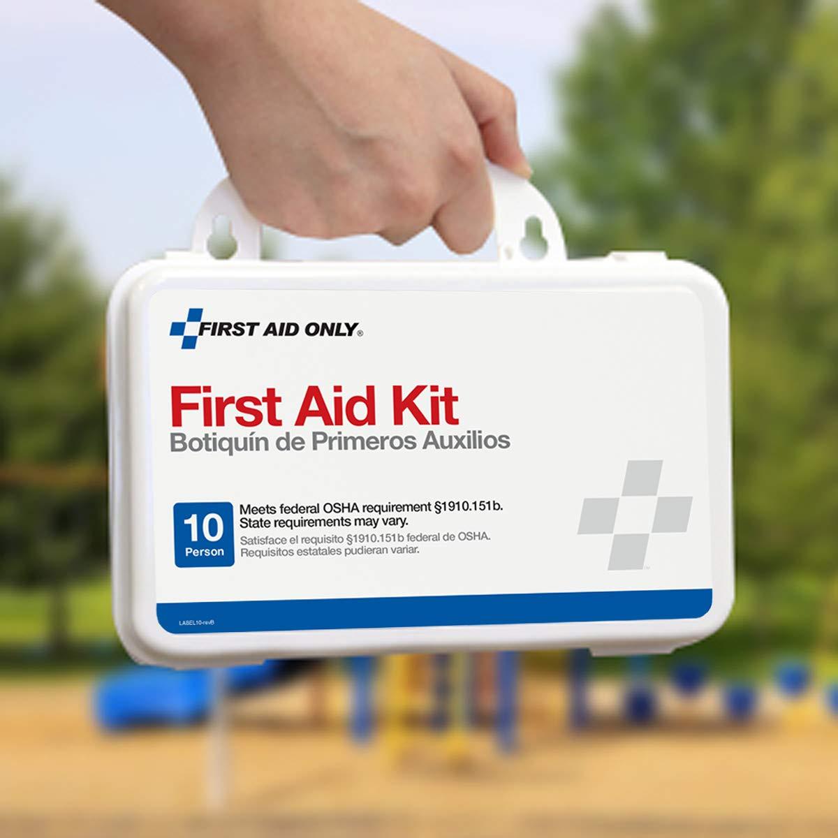 First Aid Only First Aid Only 6060 All-Purpose 10-Person Emergency First Aid Kit for Business, Worksite, Home, and Car, 57 Pieces