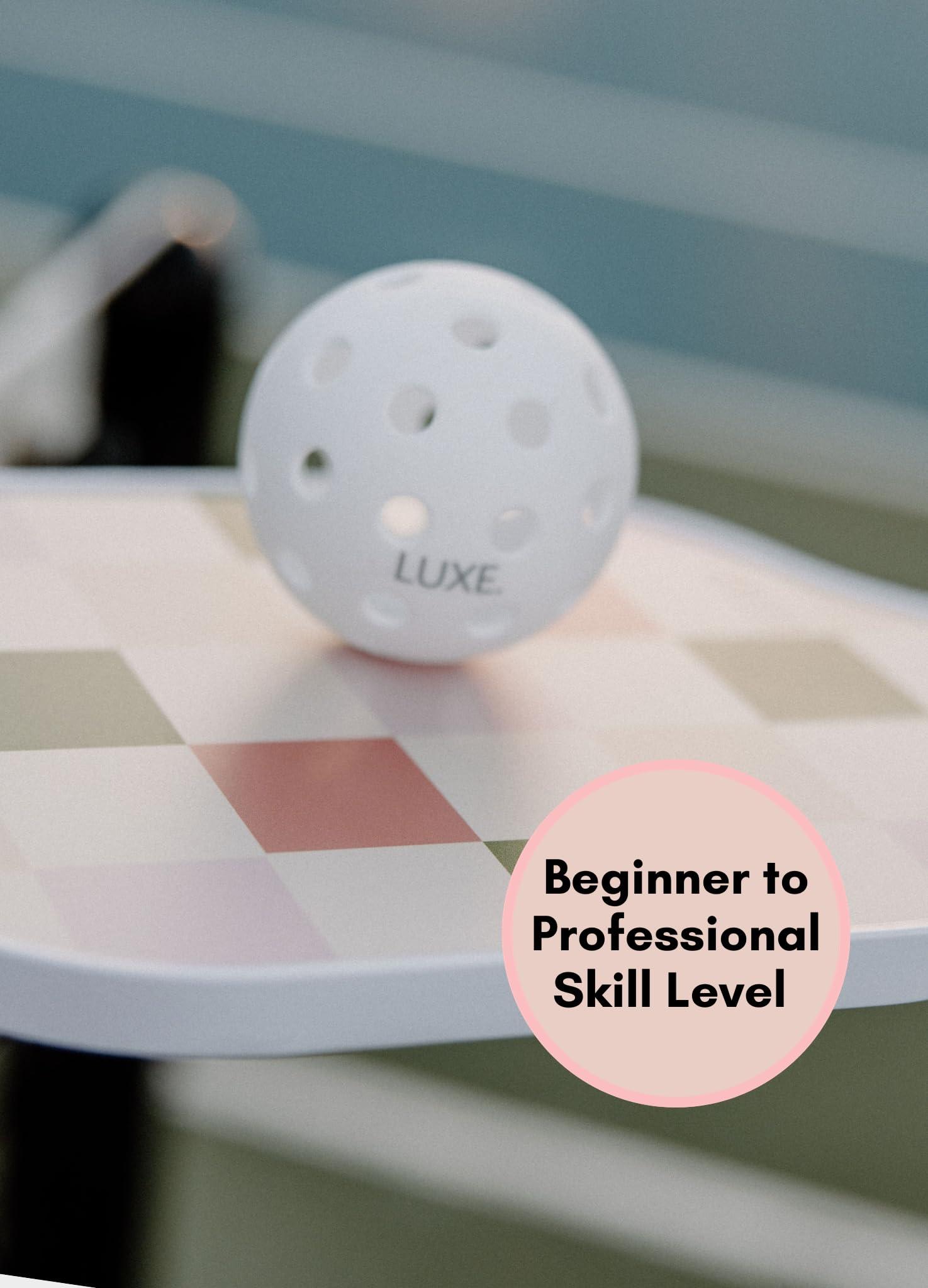 LUXE Pickleball LUXE Pickleball Paddle | Leisure Edition | Cute, Fun, Stylish, Aesthetic Checkered Pickle Ball Paddles with Textured Fiberglass Surface for High Spin | Non-Slip, Comfortable Grip (Party Checker)