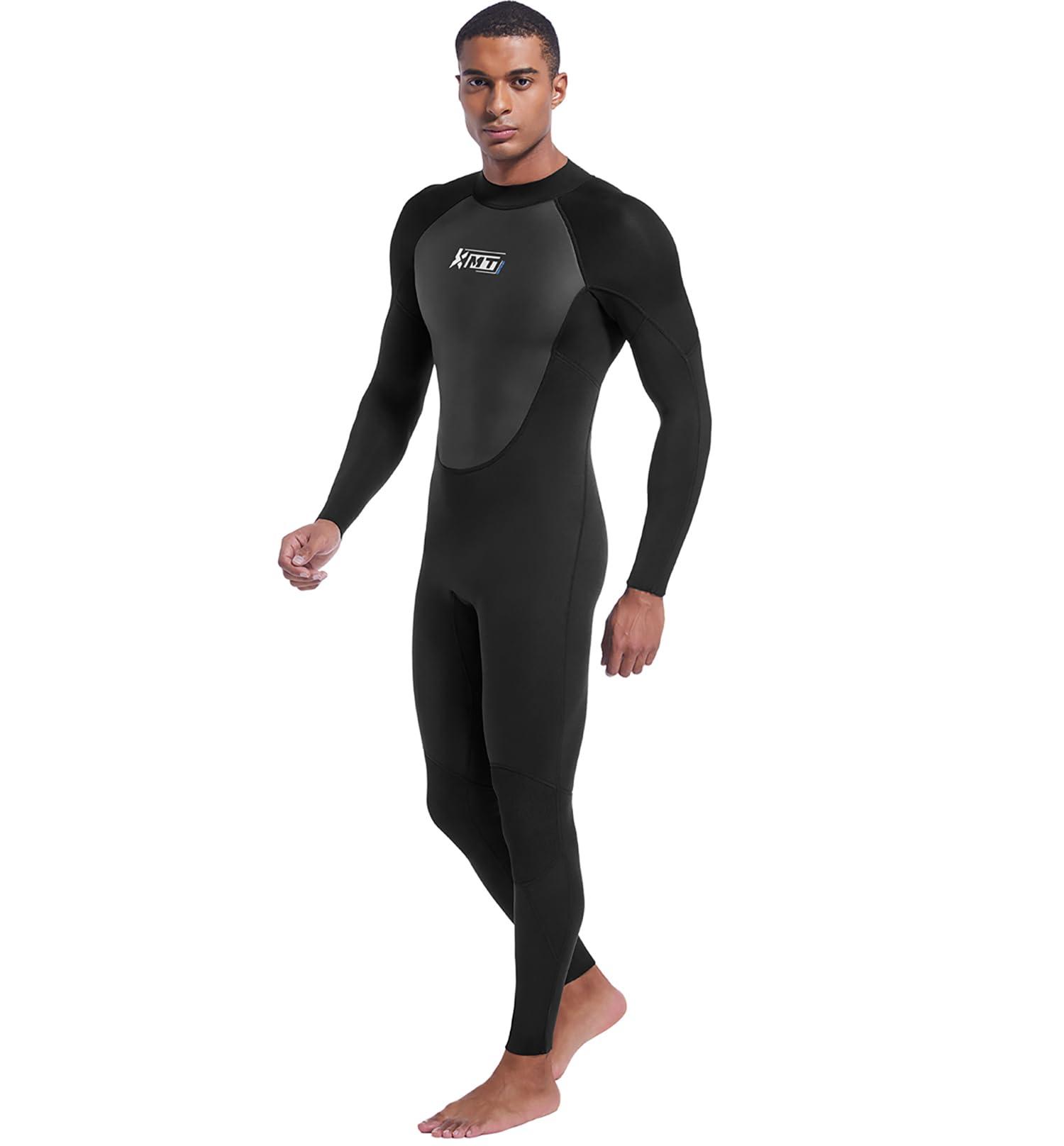 KMT KMT Wetsuit for Men, 3/2mm Wetsuits Neoprene Fullbody Back Zip Wet Suits Keep Warm in Cold Water