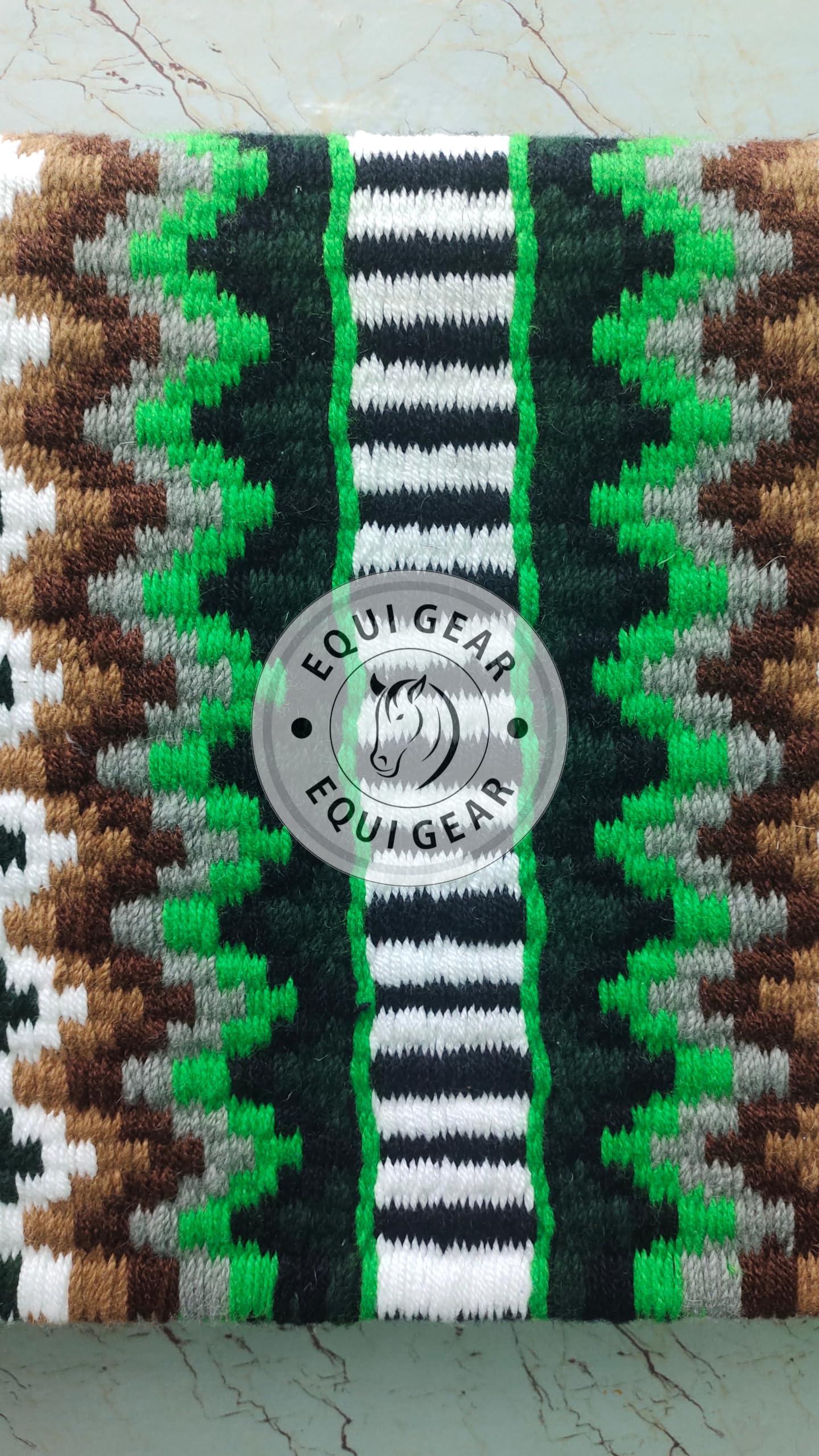 EQUIGEAR EQUIGEAR Western Ranch Horse Saddle Blanket New Zealand Wool Western Design Handmade Saddle Blanket Top Wool Pad Sensor Flex (Customization Available) ZB-062 (34" x 32")