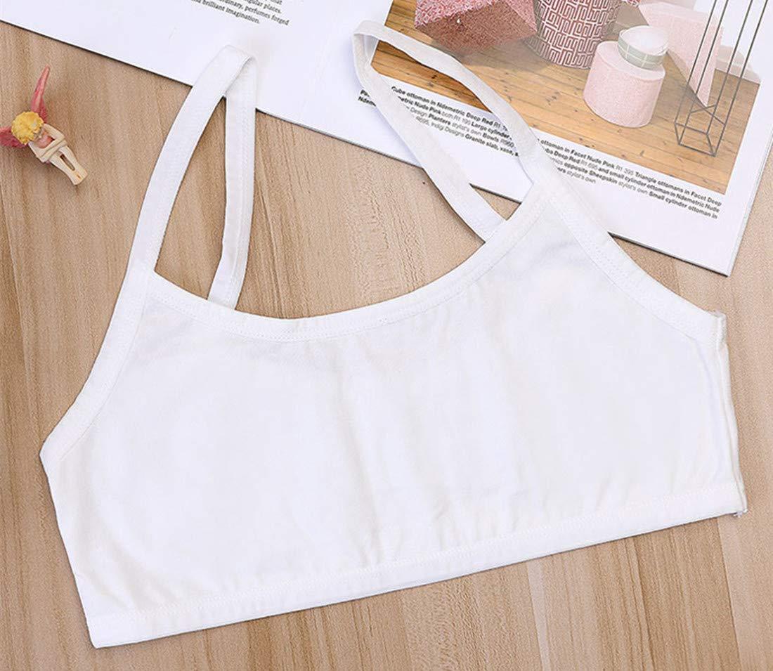 FOFJR Age 8-16 Teen Girls First Training Bras Padded Bralette Set 4 Pack (Style 2)