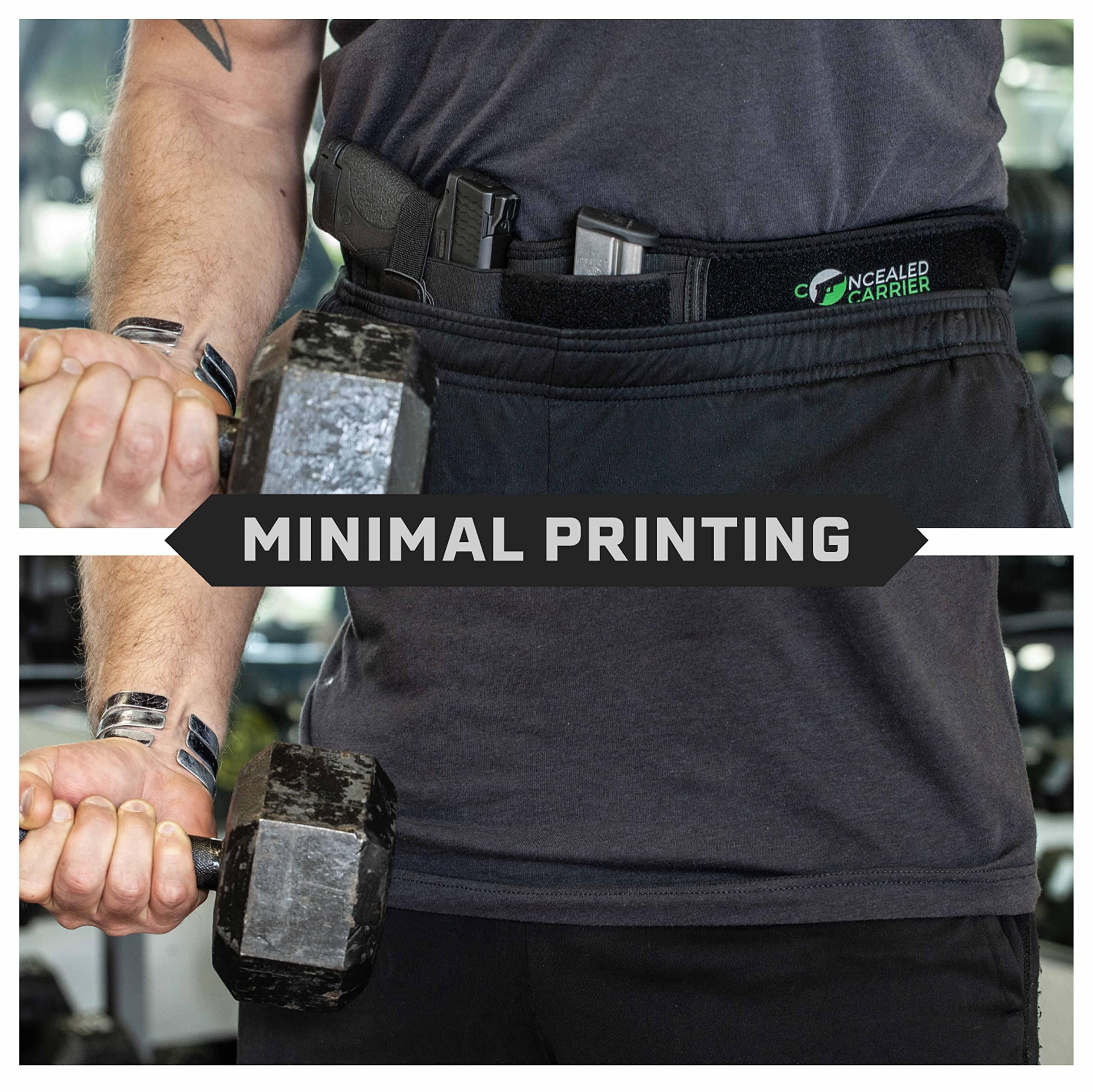 Concealed Carrier XL Belly Band Holster for Concealed Carry Up to 54" | Combat Veteran Owned Company |IWB Holster | Waist Band Handgun Carrying System | Hand Gun Elastic Holder for Pistols (XL Left-Handed)