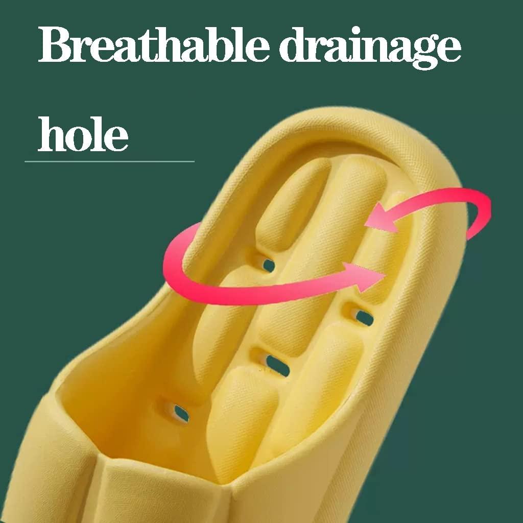 MEHWSUR Bathroom Shower Shoes Non-Slip Quick Drying Beach Pool Shower Slides Sandals with Drain Holes,Shower Shoes Slide Cloud for Women and Men Bath Slipper Sandal (Color : Khaki, Size : EUR44-45)