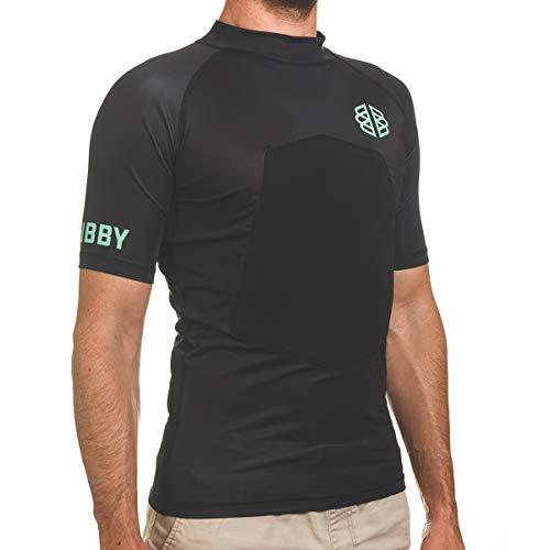RIBBY RIBBY SPF 50+ 5mm Padded Rash Guard for Surfing, Boogie, Scuba Black