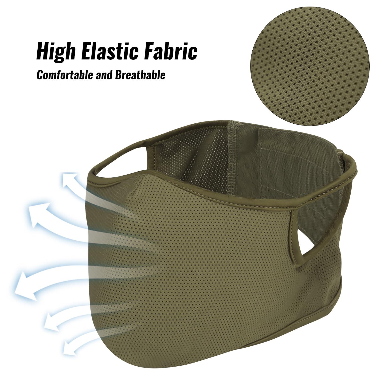 Qavctw Qavctw Tactical Shooting Mask Foldable Airsoft Silicone Mask Breathable Free Ear Protection Outdoor Half Face Mesh Military Mask for Shooting Riding Climbing Paintball Hunting Game