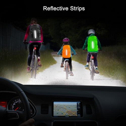 LAMA LAMA 2 Pack Waterproof Rain Cover for Backpack, Reflective Rucksack Rain Cover for Anti-dust/Anti-Theft/Bicycling/Hiking/Camping/Traveling/Outdoor Activities (1 Pcs Black + 1 Pcs Orange, L)