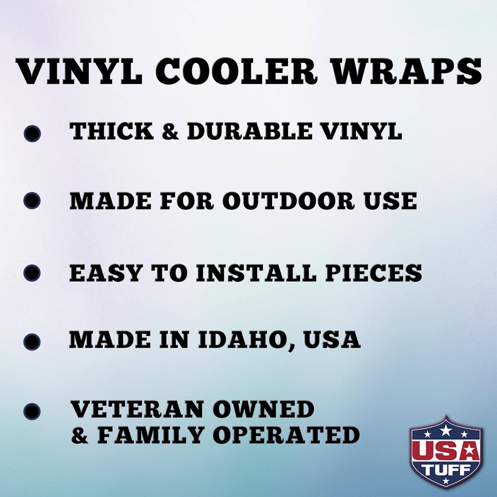 USATuff USATuff Vinyl Cooler Lid Kit Compatible with YETI 45 qt Tundra | Easy Peel & Stick Application Cooler Skin Decal Wrap | Durable Pre-Cut Pieces | Made for Outdoor Use - USA Flag Color