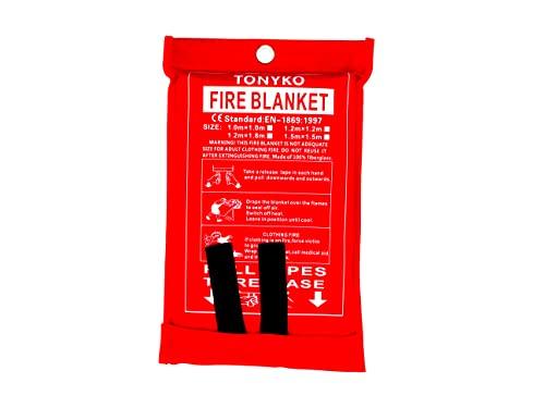 Tonyko Tonyko Fiberglass Fire Blanket for Emergency Surival, Flame Retardant Protection and Heat Insulation with Various Sizes (47.2×70.9 inches)