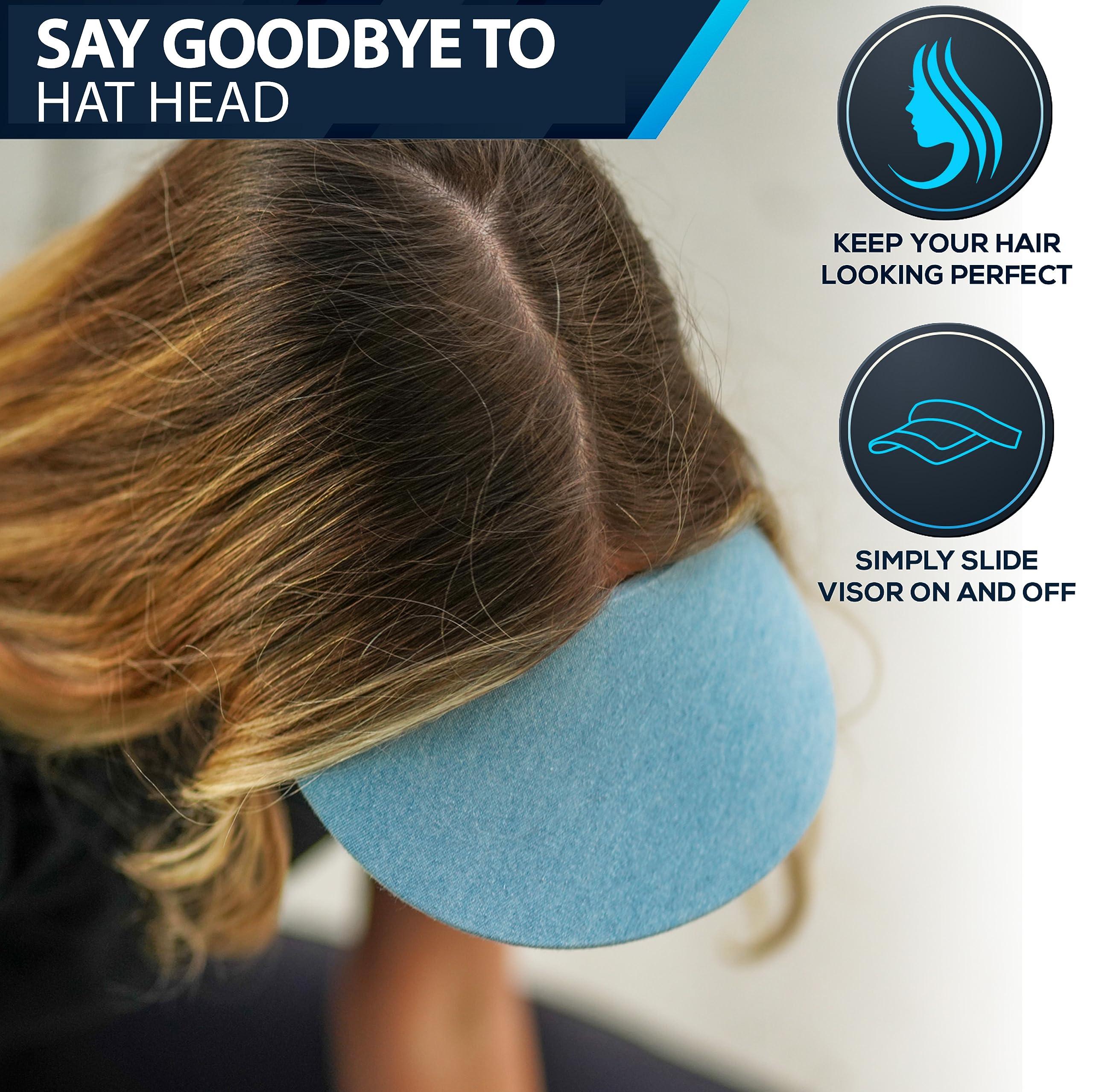 No Headache No Headache Sun Visors for Women | Square Brim Golf & Tennis Visor | Stylish & Lightweight Visor Hats for Women | Comfortable Sun Visors for Outdoor Sports & Travel | White W/Black Pola Dots