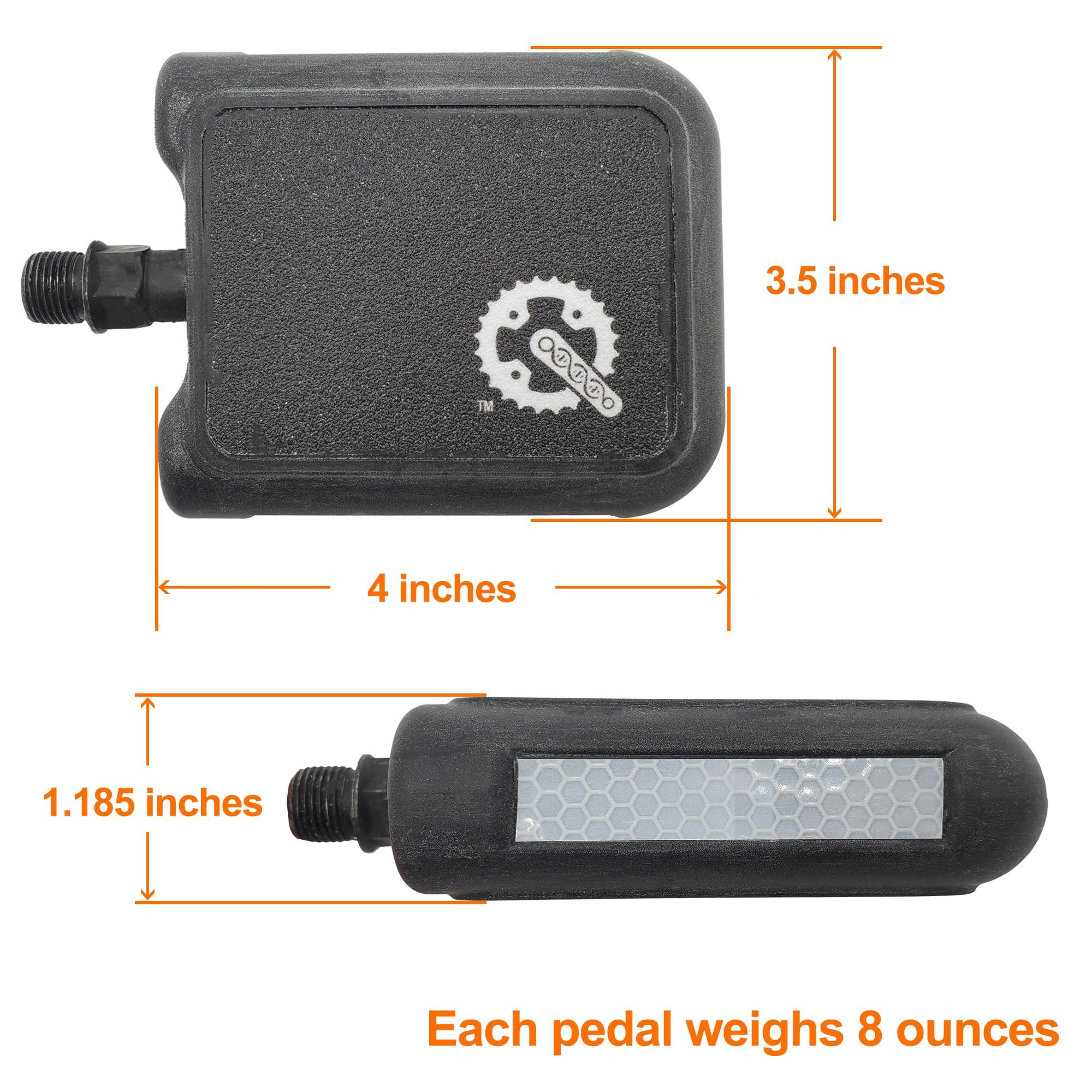 Intrinsic Cycles Bumper Pedal - The Bicycle Pedal for Commuting, Beach Cruising, and More (Black, Standard (9/16"))