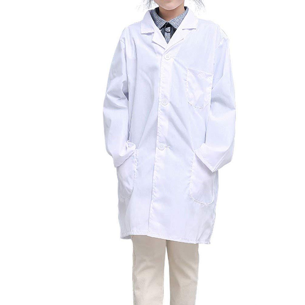 CLanItris CLanItris America Kids Unisex Lab Coat for Scientist Role Play Costume Set - Soft Touch (Small,White)