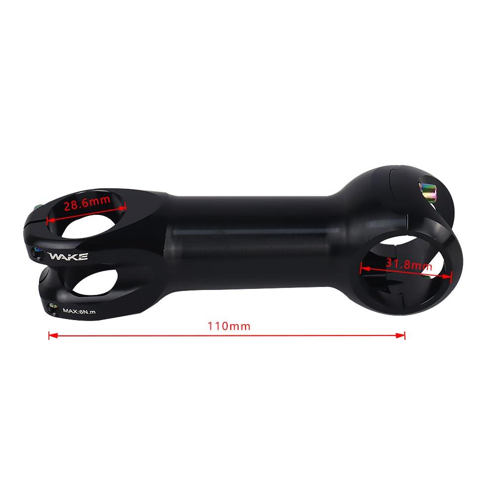 FOMTOR FOMTOR MTB Stem 31.8 45/60/70/80/90/100/110/120mm Mountain Bike Stem, Negative 10 Degree Handlebar Stem MTB Head Stem for Most Bicycle, Road Bike, BMX, Fixie Gear, Cycling, Lightweight, Black (110mm)