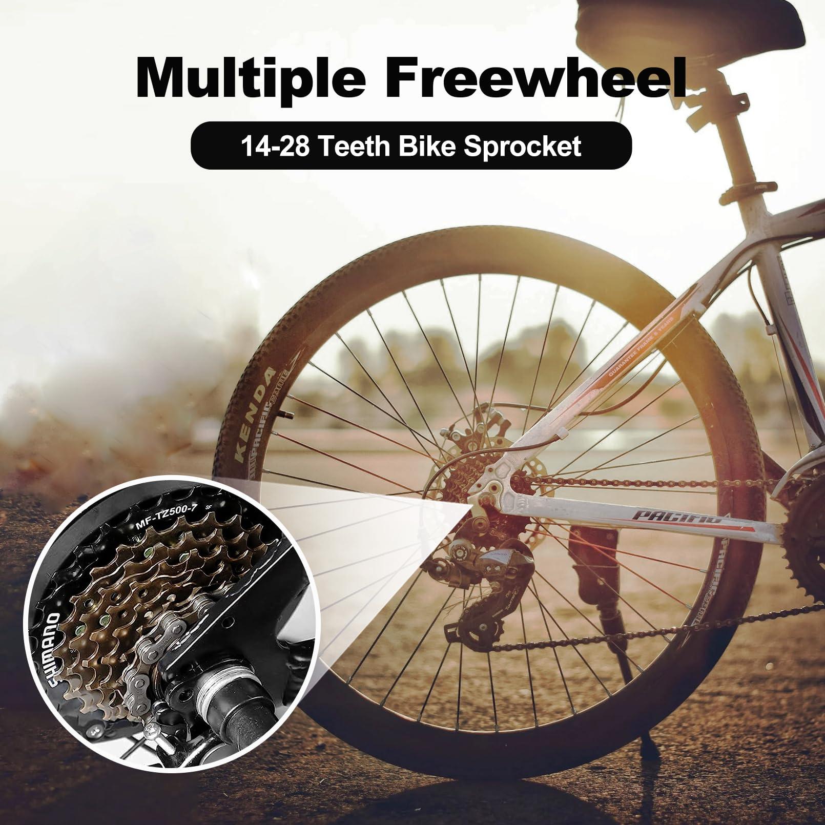 RainFlowwer RainFlowwer 7 Speed Bike Freewheel, MF-TZ500-7 Bicycle Freewheel14-34T Multiple Freewheel Cycling Replacement Part