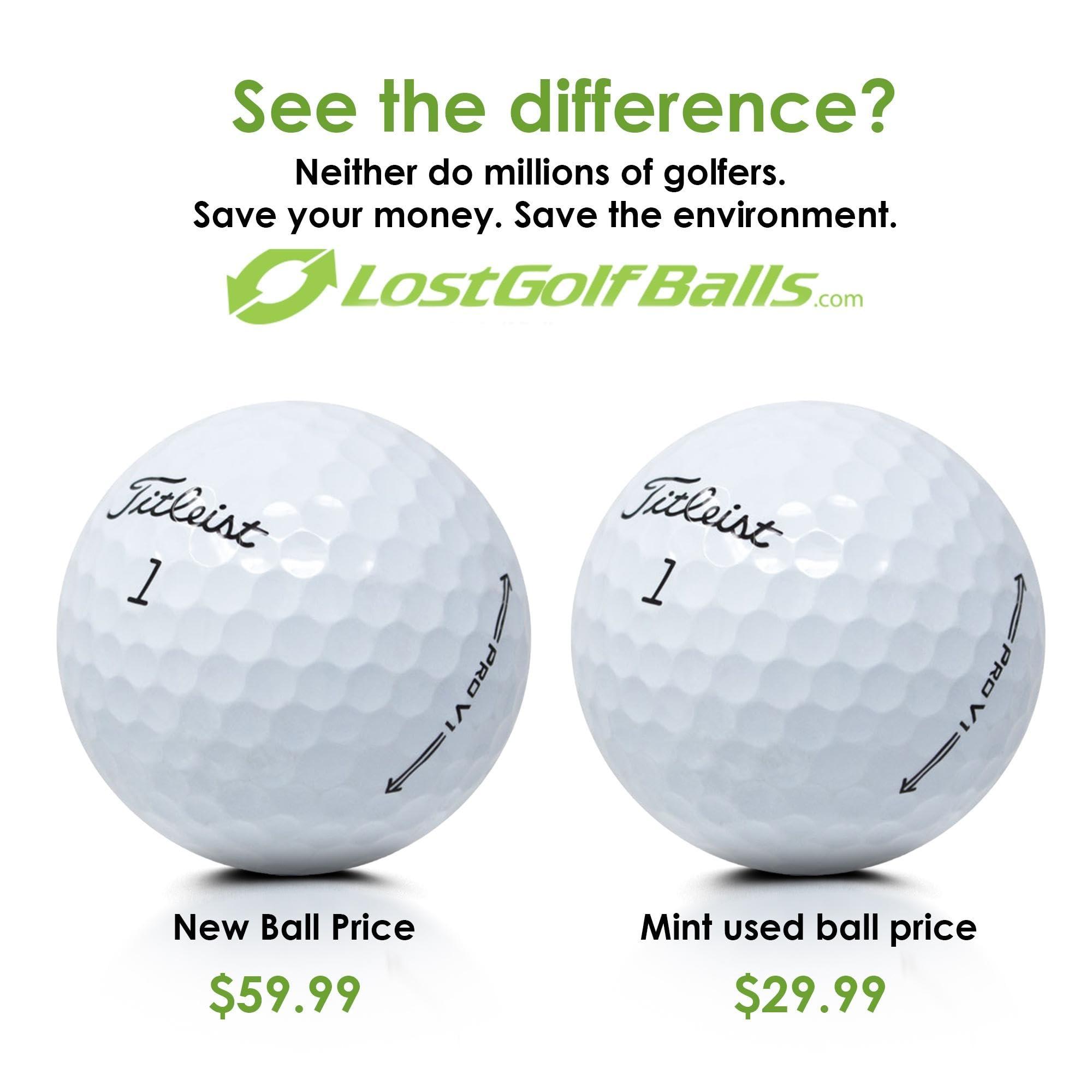 LostGolfBalls.com LostGolfBalls - 12 Titleist Pro V1 Golf Balls in Refinished Condition, 2023 Year Model, No Logos, No Player Markings, Refinished Used Golf Balls, Quality Guaranteed, White