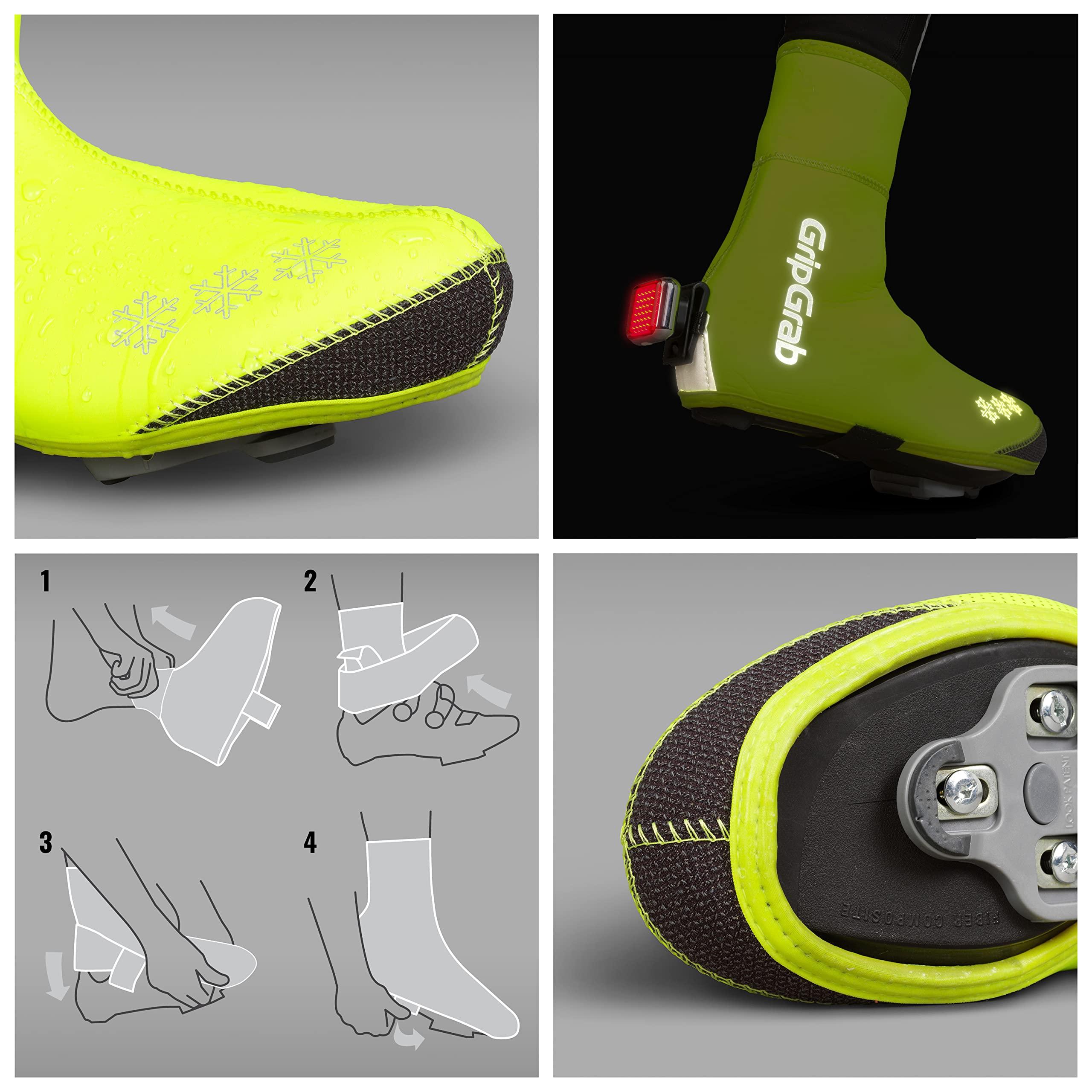 GripGrab GripGrab Arctic Waterproof Deep Winter Road Cycling Shoe Covers Fleece Lined Thermal Cycling Road Bike Shoe Covers Waterproof Overshoes