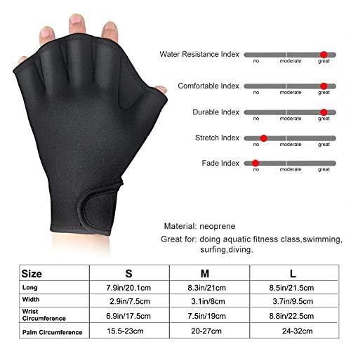 TAGVO TAGVO Aquatic Gloves for Helping Upper Body Resistance, Webbed Swim Gloves Well Stitching, No Fading, Sizes for Men Women Adult Children Aquatic Fitness Water Resistance Training