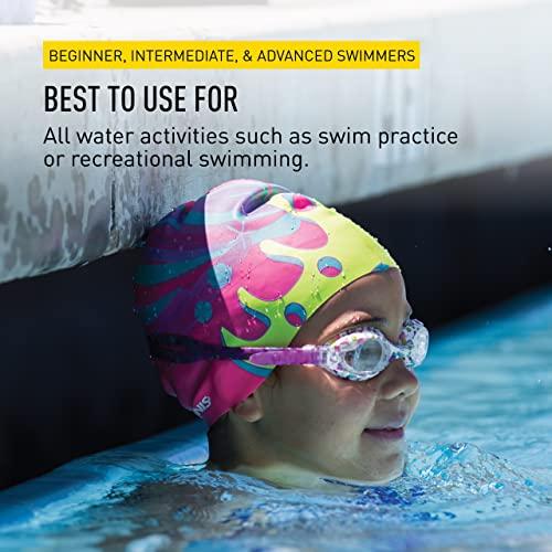 FINIS FINIS Mermaid Silicone Cap - Fun Kids Swim Cap with a Universal Fit - 100% Silicone Swim Cap with Rippled Edge for a Watertight Seal - Swimming Pool Accessories Crown