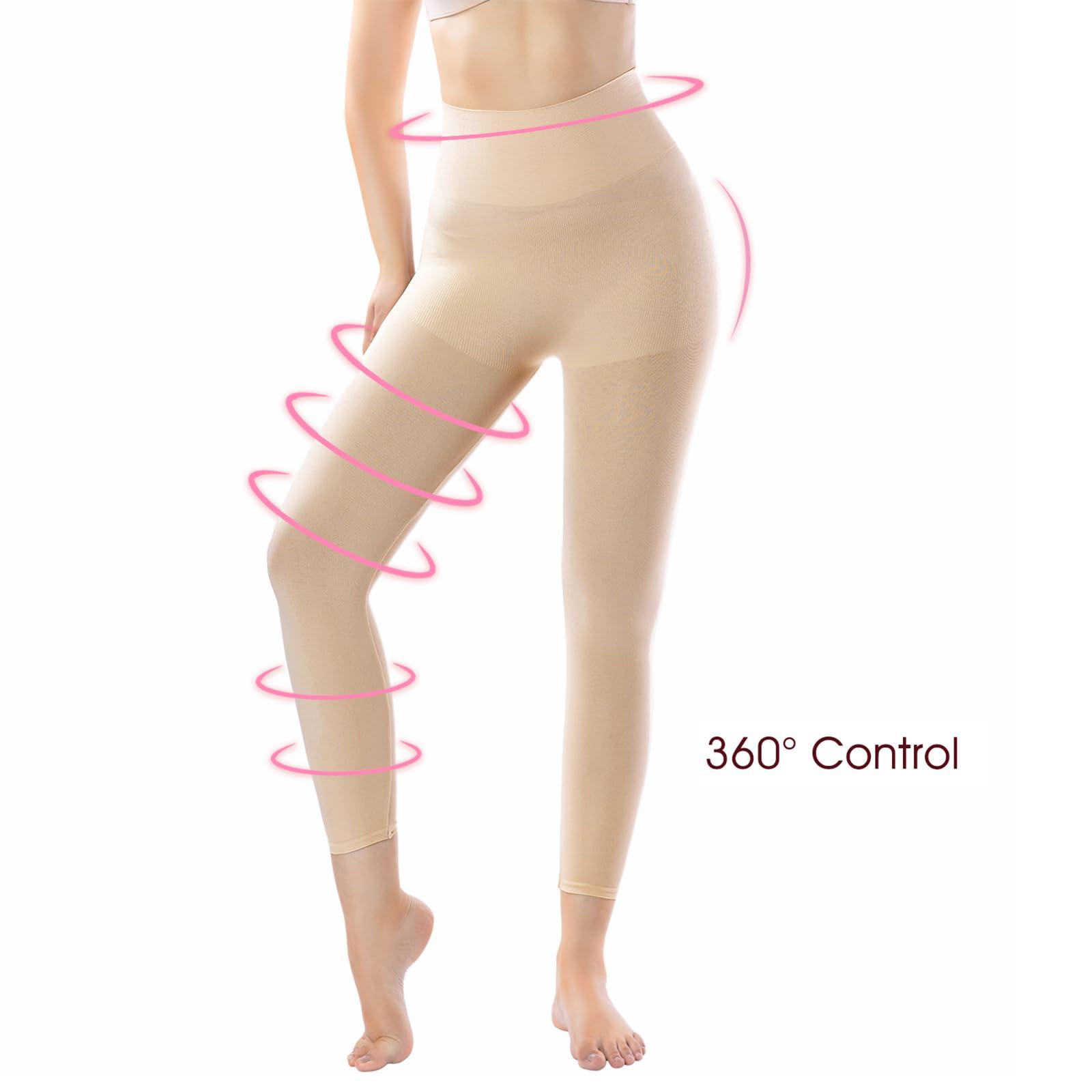 +MD +MD Shapewear for Women Tummy Control Seamless High Waisted Light Compression Footless Tights Leggings Body Shaper for HIPS and Thighs (XX-Large,Light Nude)