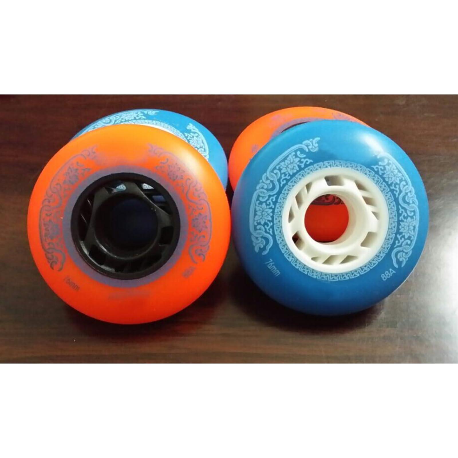 JHKJ JHKJ Inline Wheels 73mm 76mm 80mm Inline Speed Skating Wheel Replacement Wheels 90A with Bearing for Indoor Outdoor,O,72MM