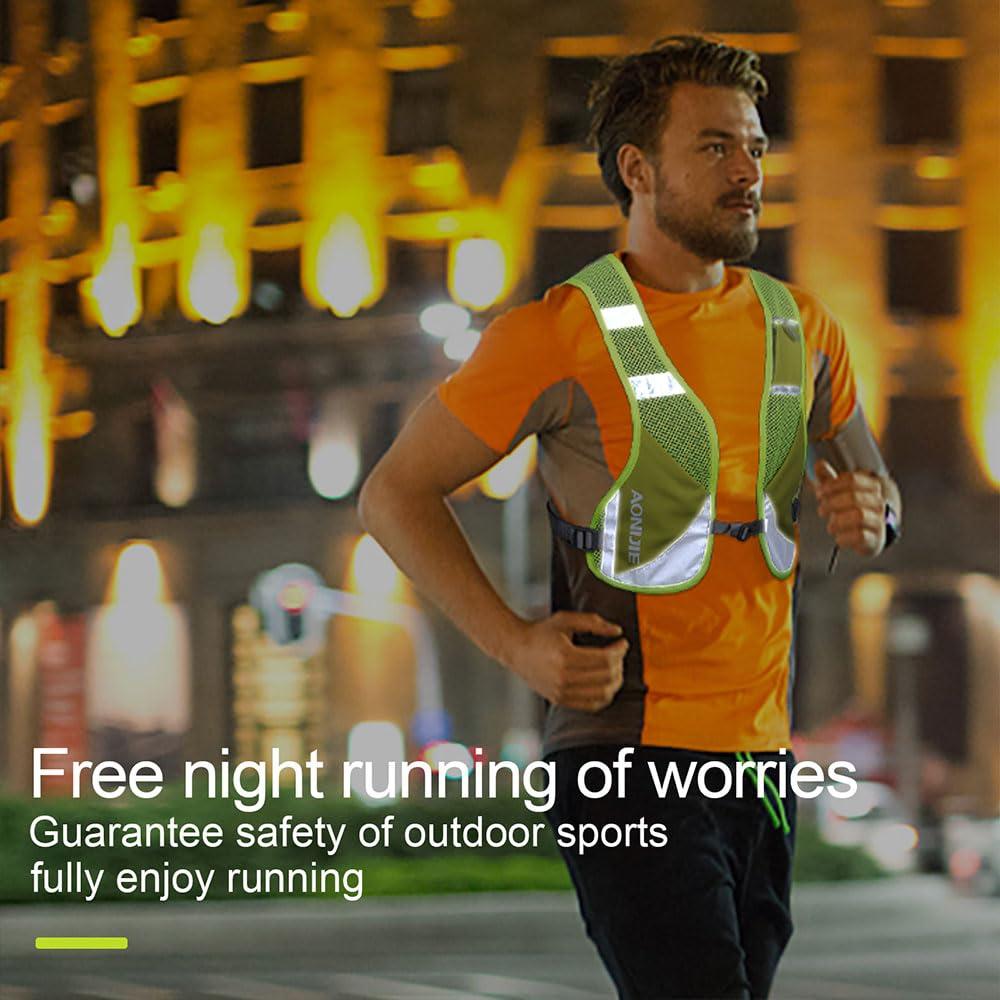 AONIJIE AONIJIE Reflective Running Vest Marathon Running Vest Pack Breathable for Hiking Camping Cycling Race (Blue)