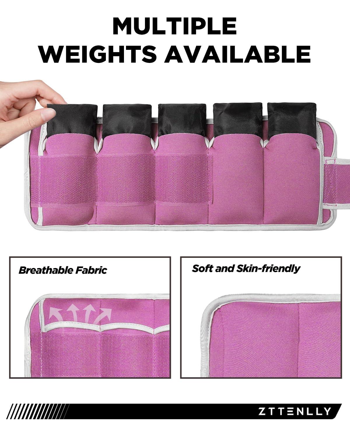 ZTTENLLY Adjustable Ankle Weights for Women Men and Kids | 1 Pair 5 10 15 18 20 Lbs Leg Wrist Ankle Weight Straps for Yoga, Walking, Running, Aerobics, Gym, Dance, Pilates, Cardio
