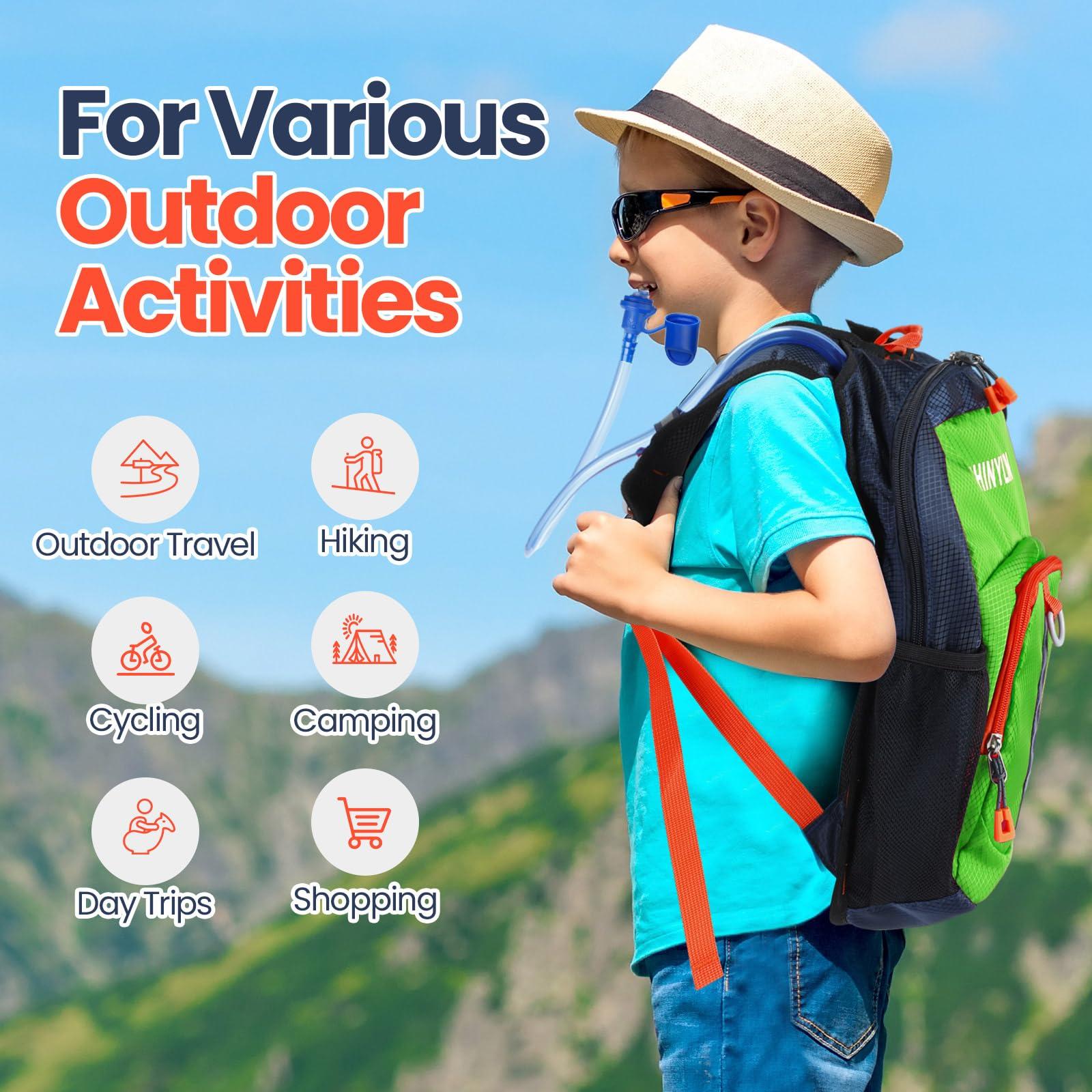 Shinylin Shinylin Kids Hydration Backpack with 1.5L Water Bladder Hiking Backpack Lightweight for Boys or Girls Children Biking Climbing Running Cycling(Green)