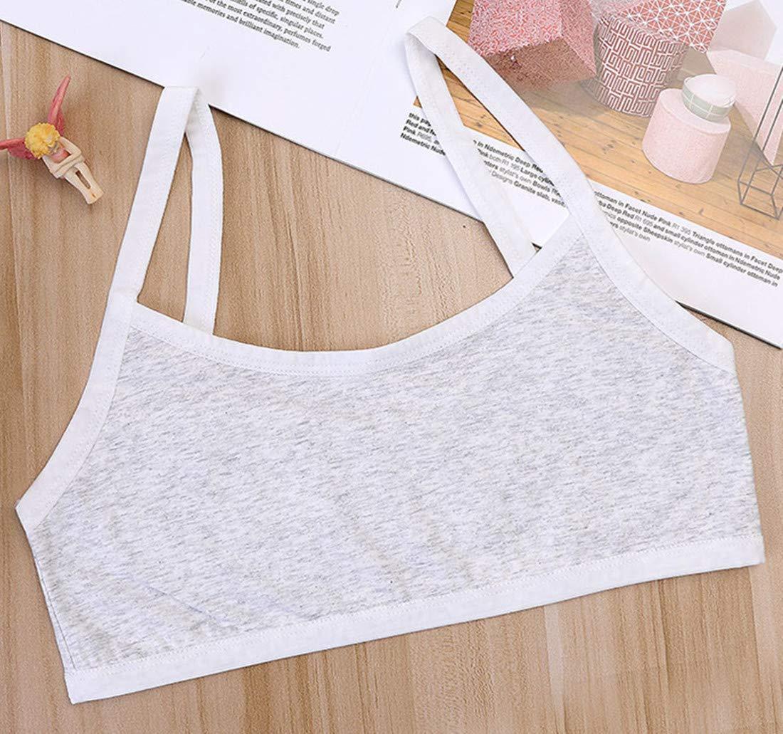 FOFJR Age 8-16 Teen Girls First Training Bras Padded Bralette Set 4 Pack (Style 2)