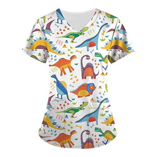 NBXNZWF Dog Scrubs Set Womens Scrubs with Dogs Animal Scrub Tops for Women Cute Plus Size Scrub Tops Dog Scrub Top Dog and Cat Scrub Top Animal Print Scrub Tops for Women Cute Scrubs for Women