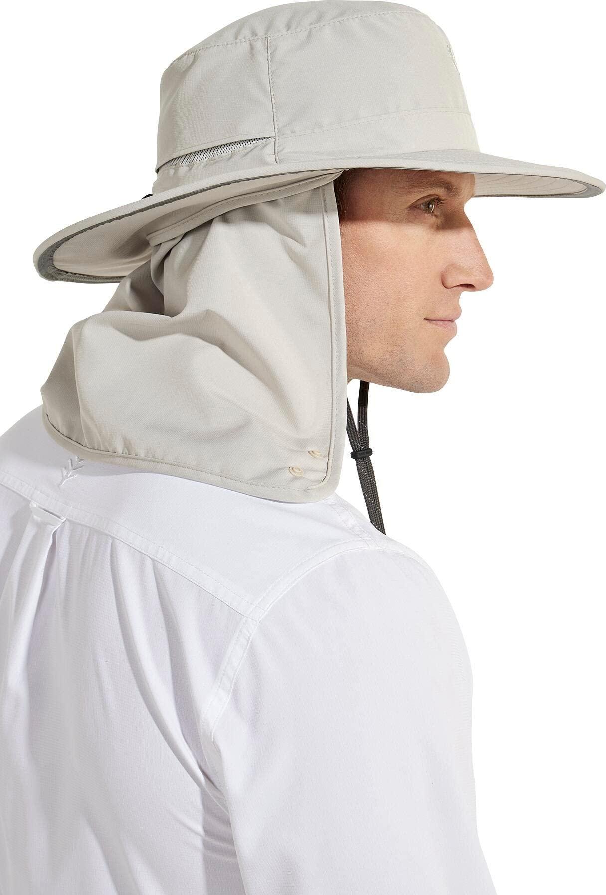 Coolibar Coolibar UPF 50+ Unisex Convertible Boating Hat - Sun Protective (Small/Medium- Stone)