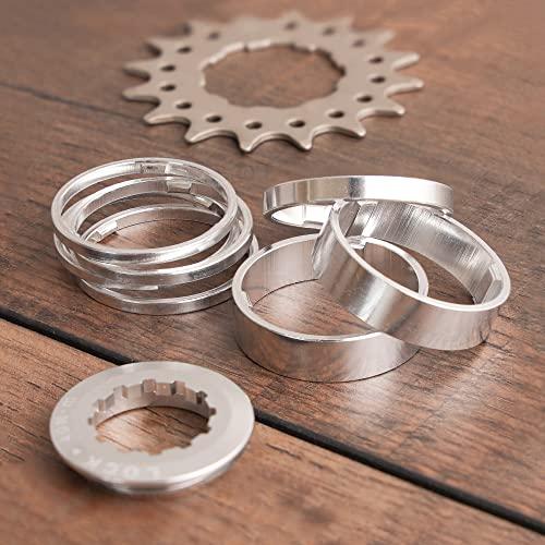 CyclingDeal CyclingDeal Conversion Kit Fixie Bike Single Speed Compatible with Shimano Sram Cassette Freewheel Hub Adaptor - for Mountain and Road Bike Gear Cog Spacers 12 Teeth