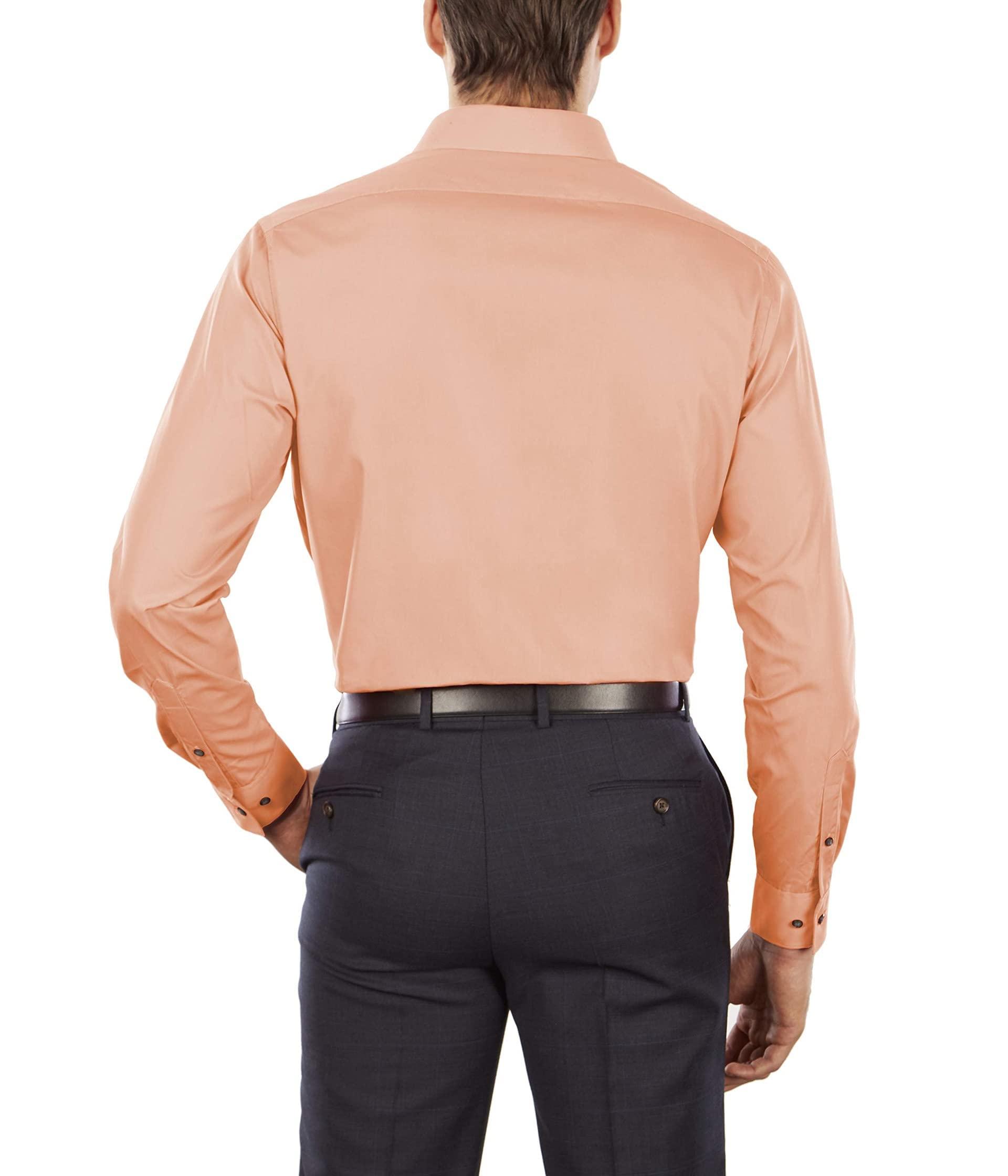 Van Heusen Van Heusen Men's Dress Shirt Fitted Poplin Solid, Scallop, 16.5" Neck 36"-37" Sleeve