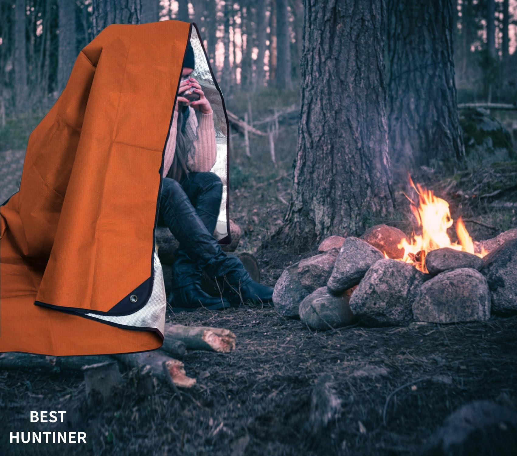 BESTHUNTINER BESTHUNTINER Heavy Duty Survival Blanket -Multifunctional Reflective Tarp Thermal Blanket - 60\" x 83\" Waterproof Sandproof for Camping Hiking Outdoors Multifunctional Emergency Blanket