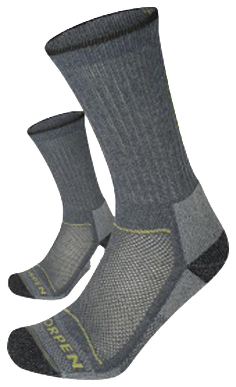 Lorpen Lorpen T2 Merino Hiker Eco Sock, Great for Hiking, Unisex Design, Eco-Friendly & Sustainable, Medium Thickness, Cushioned Sole, 2-pack, Denim, Size Medium