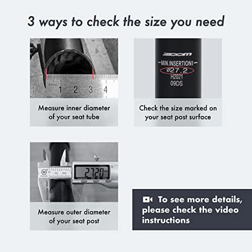 DJC Components DJC Suspension Seatpost Straight Pillar Headless Bike Seat Post Shock Absorber for City Bike MTB 25.4 27.2 28.6 30.4 30.9 31.6mm(28.6mm Black)