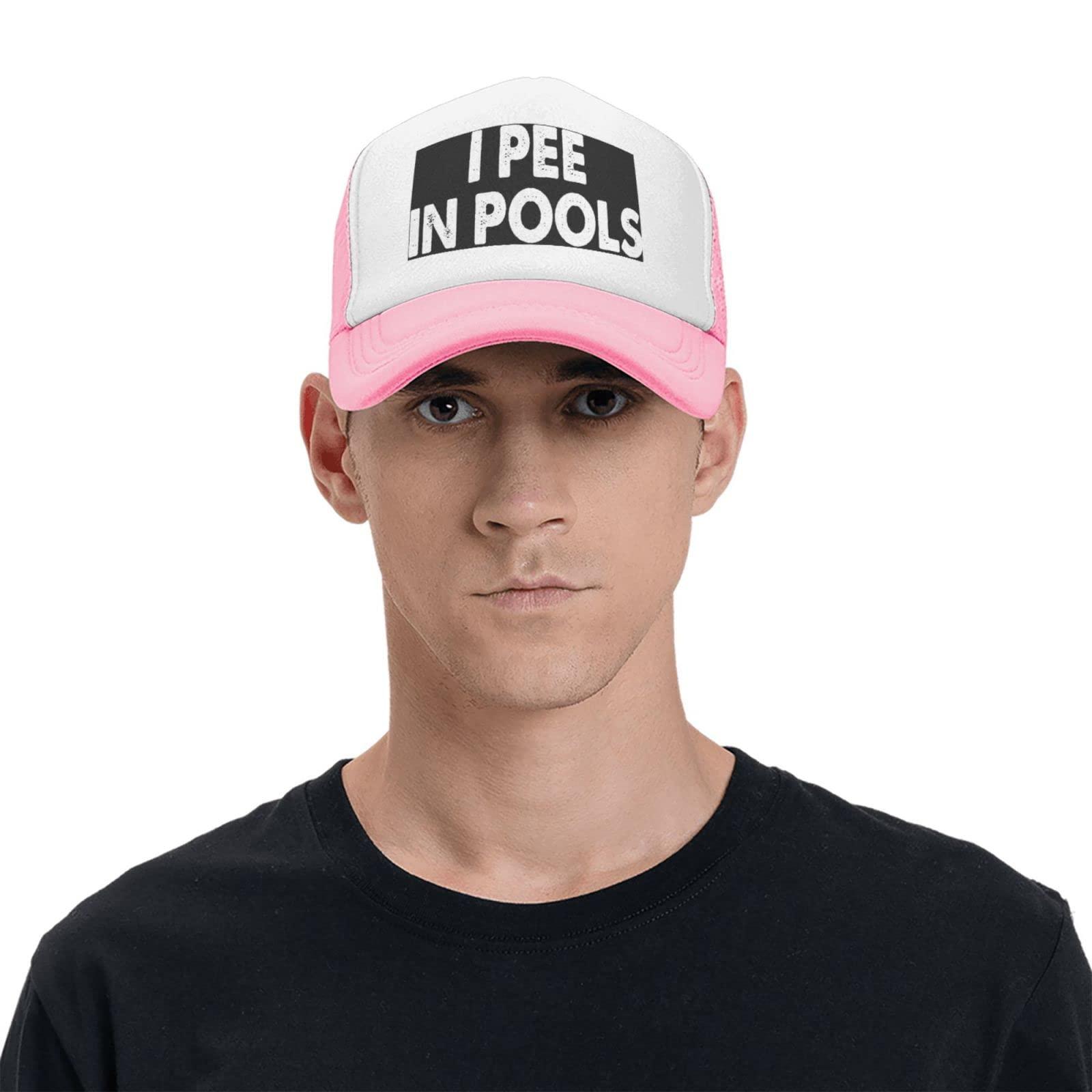 Kkaingg Kkaingg Hat Funny Gift I Pee in Pool Trucker Hat Men Baseball Cap Women Cowboy hat Golf Dad Cap Fishing hat Pink