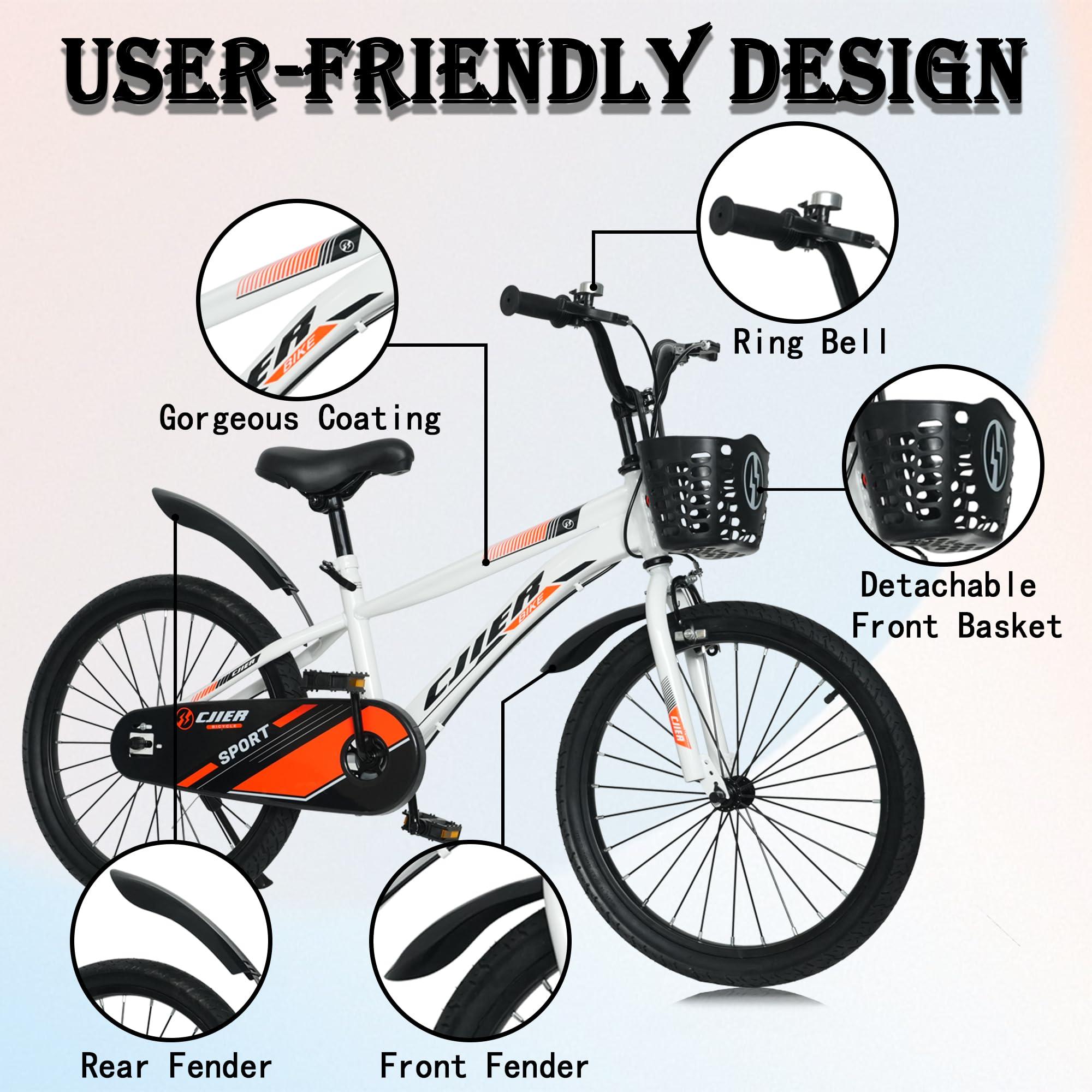 DEYGIA DEYGIA Kids Bike, 20 Inch Bike with Kickstand for Boys and Girls Ages 10-12 Years, Sports Kids\' Bicycles for Kids, Bicycle for Kids, Easy Assembly - White