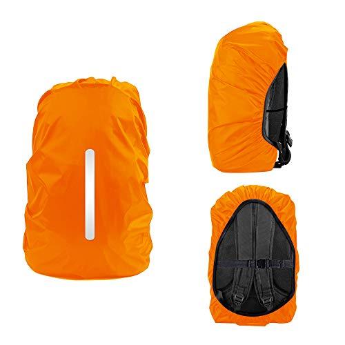 LAMA LAMA 2 Pack Waterproof Rain Cover for Backpack, Reflective Rucksack Rain Cover for Anti-dust/Anti-Theft/Bicycling/Hiking/Camping/Traveling/Outdoor Activities (1 Pcs Black + 1 Pcs Orange, L)