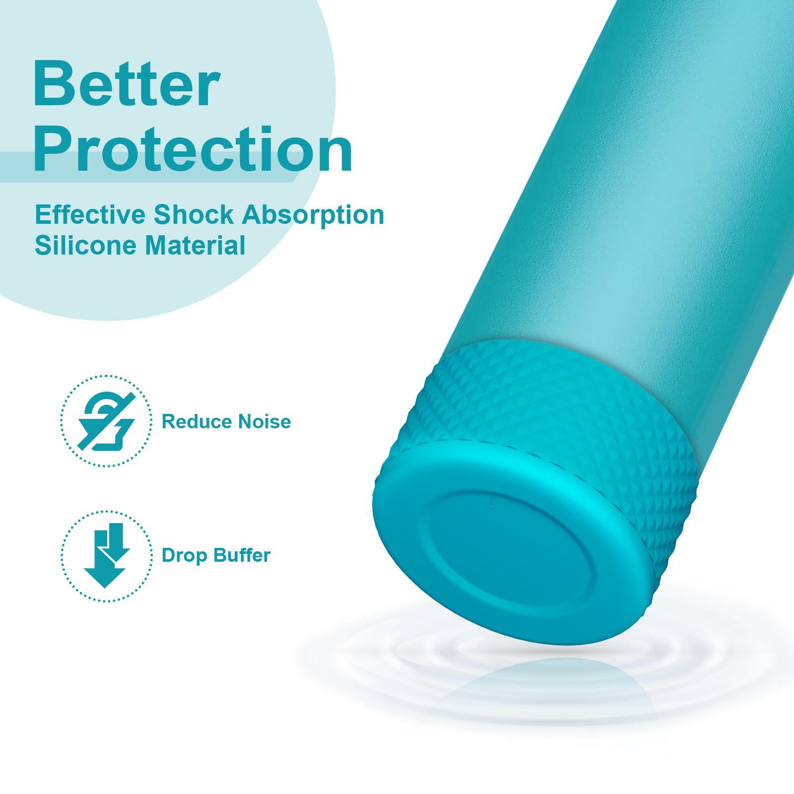 Alwenid Alwenid 2PCS Silicone Water Bottle Boot for Owala 32 Oz, Anti-Slip Protective Sleeve Bottom Bumper Protector for FreeSip, Twist, and Flip Stainless Steel Water Bottles (Blue)