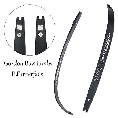 TBOW TBOW 62 ILF Recurve Bow with Gordon Limbs 30-60Lbs for Adult Archery Competition Athletic Right Hand (50Lbs)