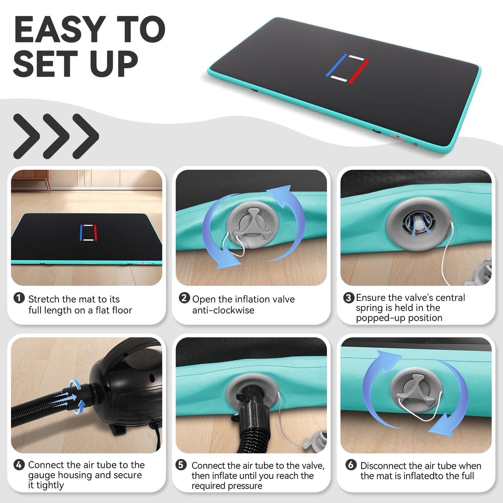 FBSPORT FBSPORT Inflatable Wrestling Mat, Outdoor and Indoor PVC Jiu Jitsu Mats, 10'x5' Gymnastics Training Mat Foldable Home Mat for BJJ, MMA, Martial Art, Boxing, Grappling and Judo