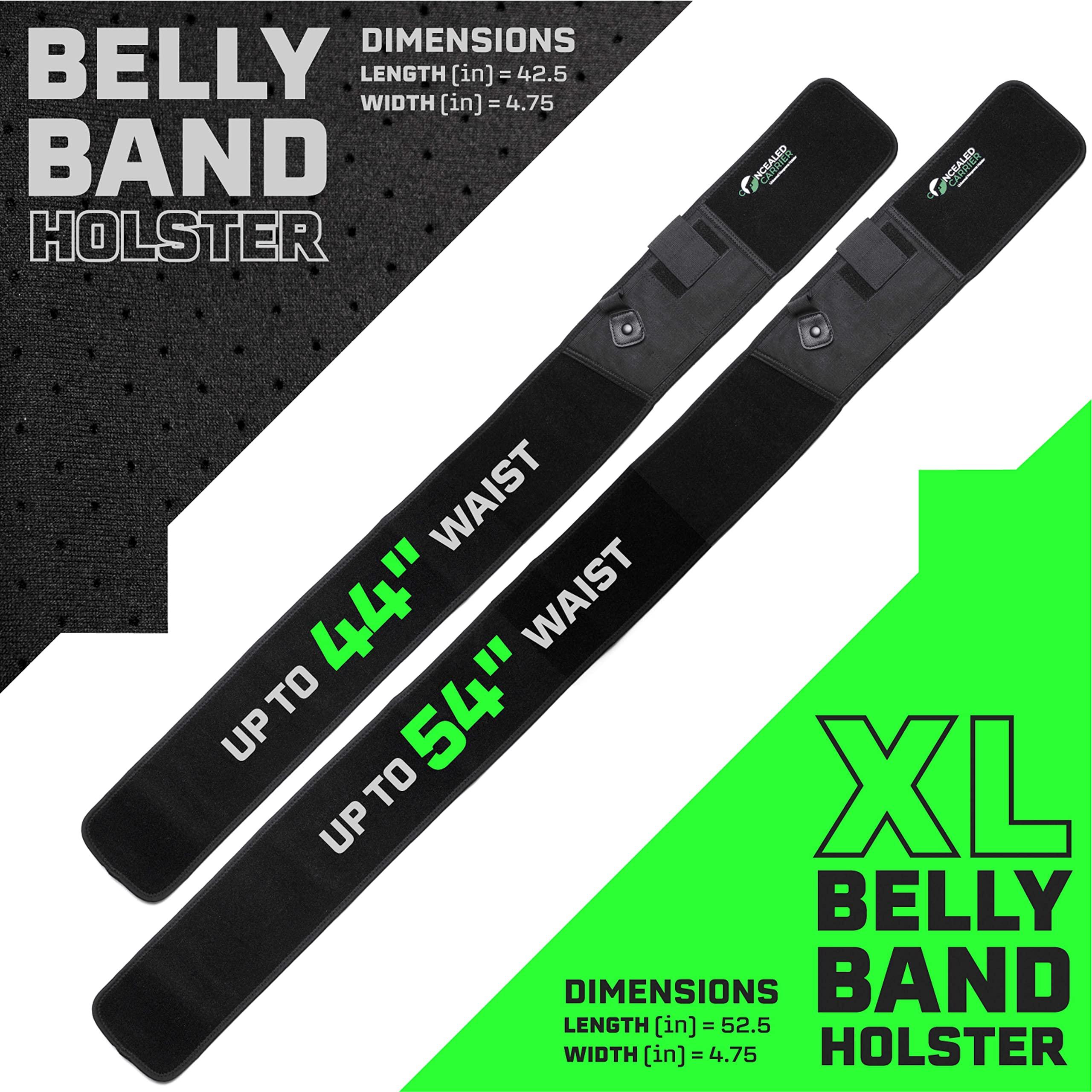 Concealed Carrier XL Belly Band Holster for Concealed Carry Up to 54" | Combat Veteran Owned Company |IWB Holster | Waist Band Handgun Carrying System | Hand Gun Elastic Holder for Pistols (XL Left-Handed)