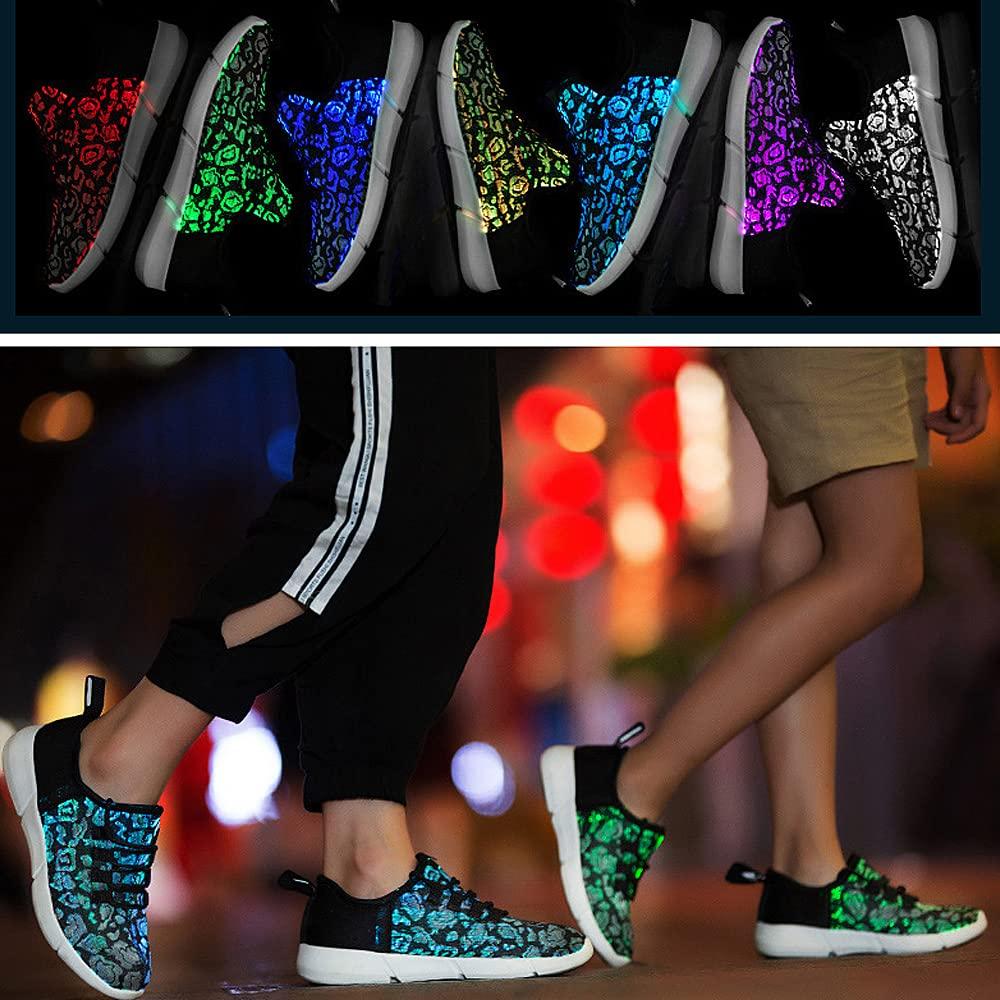 Padgene Padgene Women's Men's LED Lights Up Shoes Unisex Luminous Flashing Trainers USB Charging Lace Up Couples Dancing Shoes