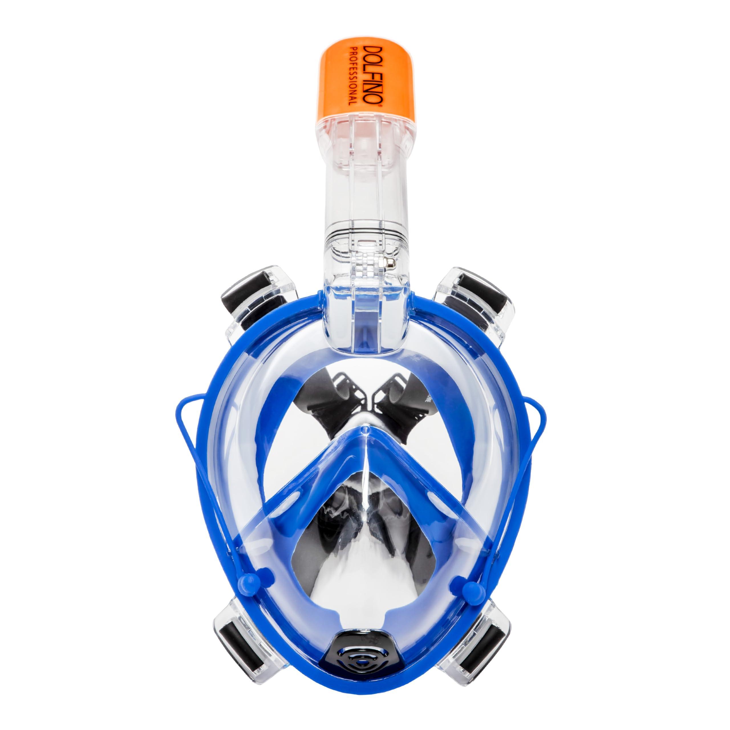 Dolfino Pro Dolfino Pro DPM17478LBLC Frontier Full-Face Snorkeling Mask - Large/X-Large, Blue