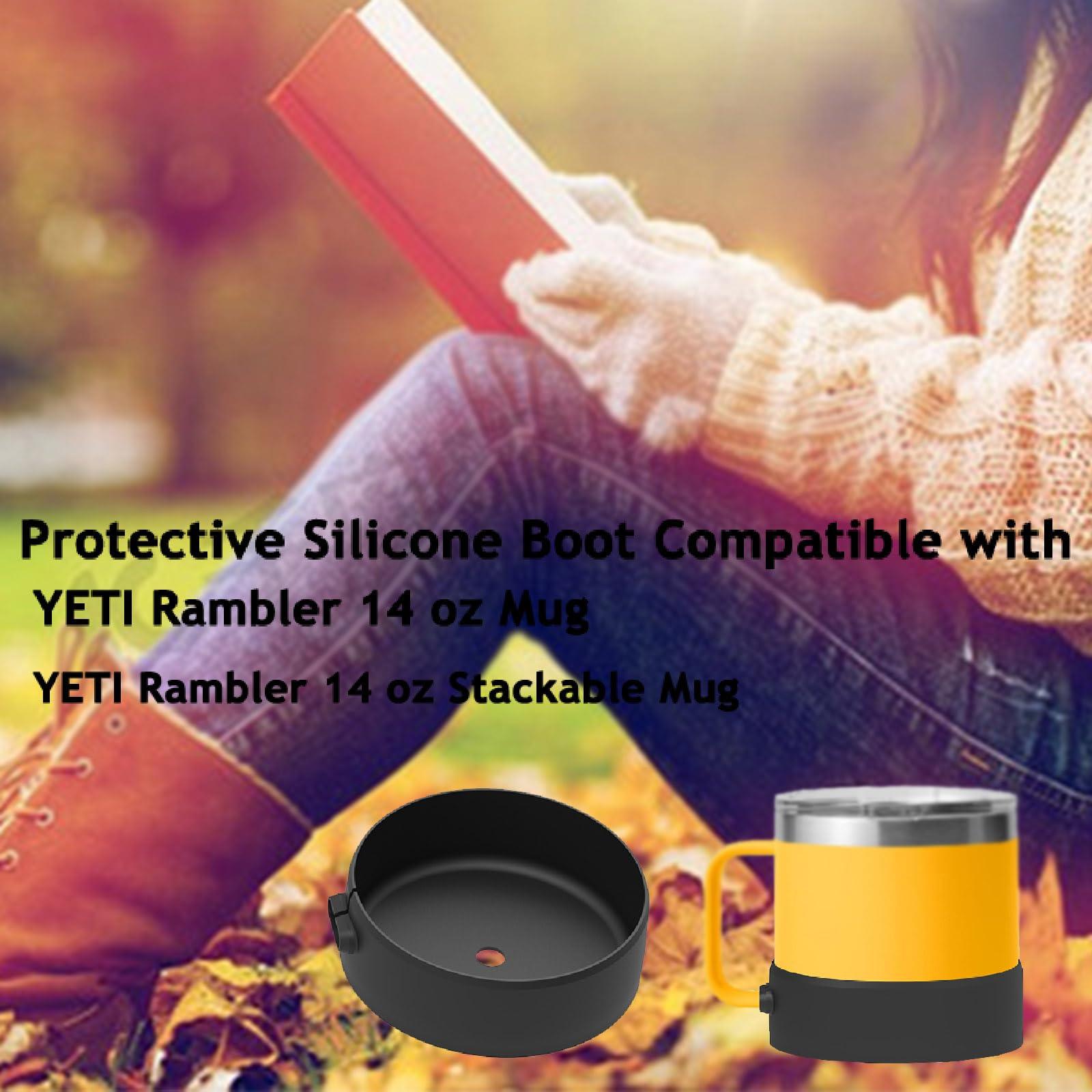 Wuryuema Wuryuema Protective Silicone Boot Compatible with YETI Rambler 10oz Mug&YETI Rambler 14oz Mug/Stackable Mug/BPA Free Bottom Silicone Sleeve Cover/Camping Mug Bottom Protector Sleeve Accessories