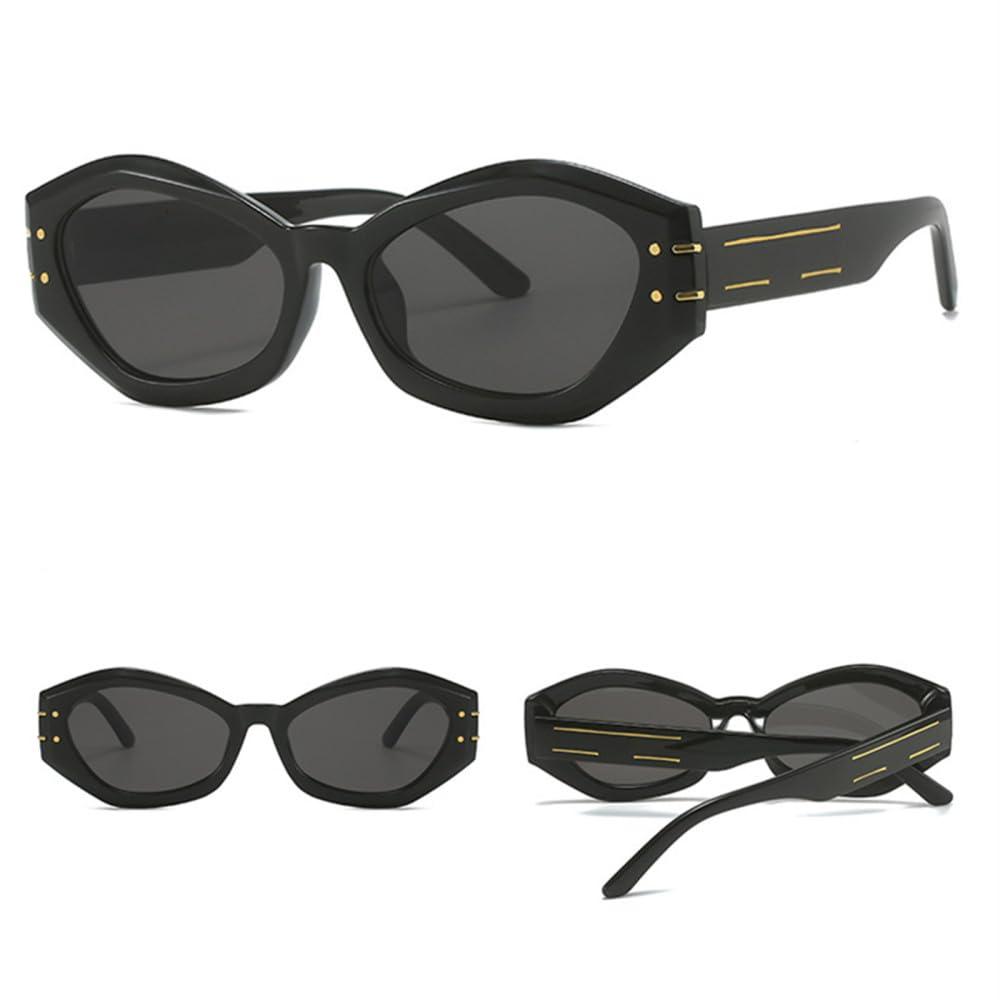 HPIRME HPIRME Small Frame Polygonal Sunglasses UV400 Eyewear Driver Casual Anti-ultraviolet Sun Glasses for Adult Women Men,C1,one size