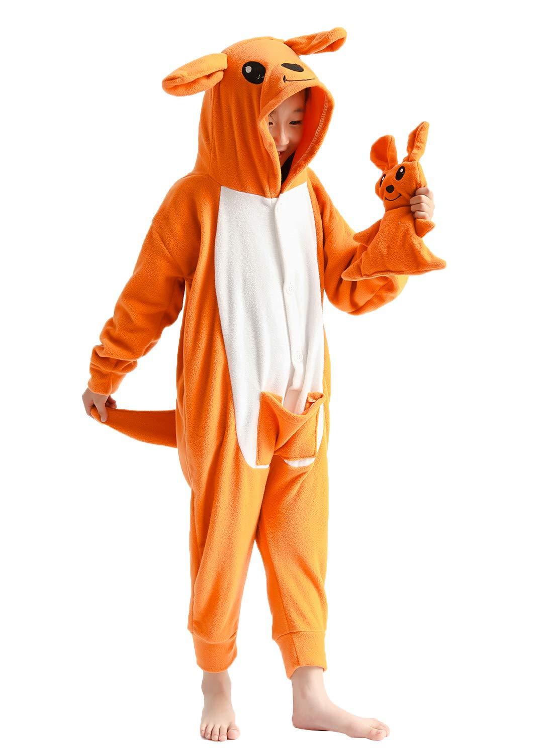 UNICORN GIFT UNICORN GIFT Unisex Kangaroo Animal Costume, Kids Animals Onesie PajamasHalloween Cosplay Costume Boys & Girls(8-10 Years)