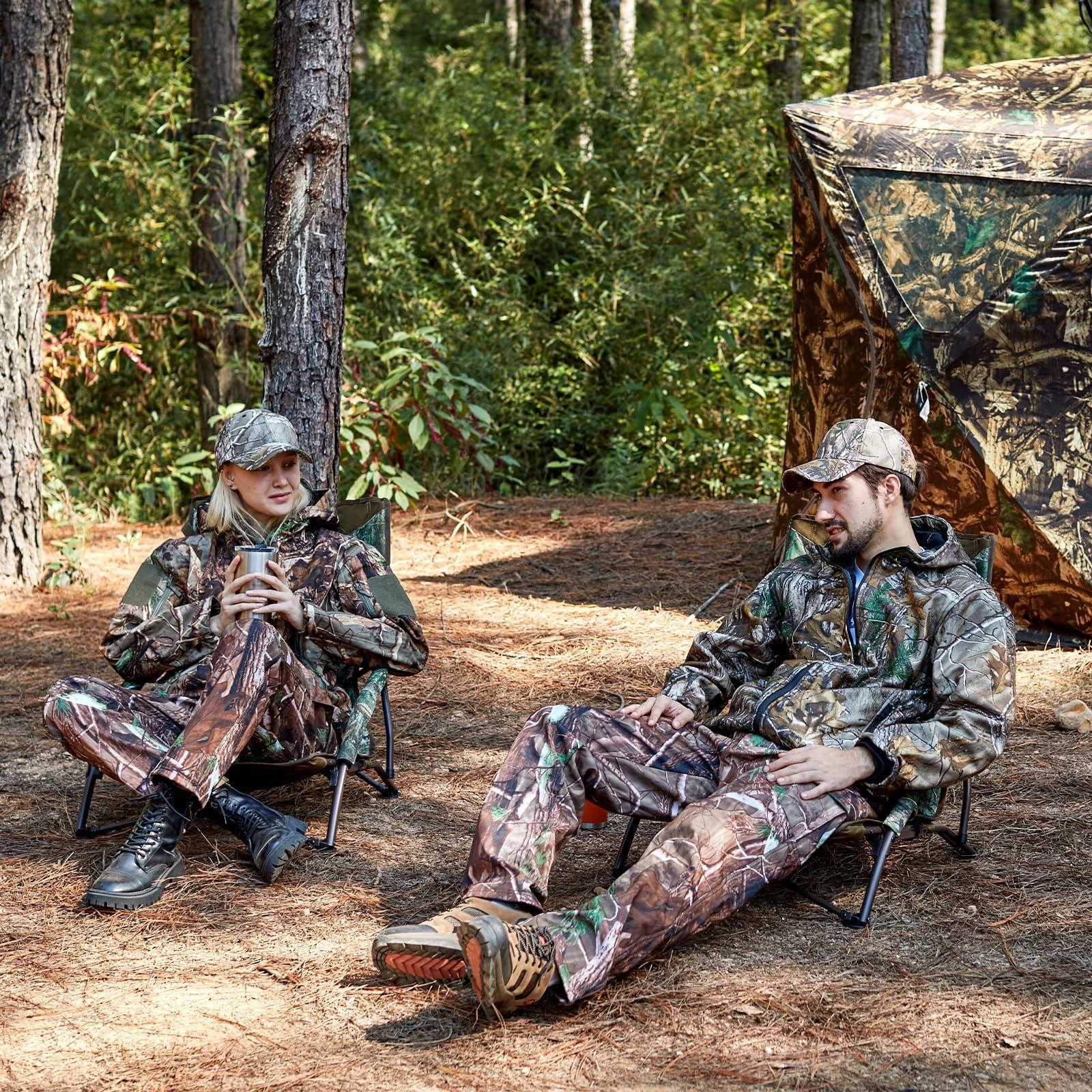 TR TR Low Camping Chair,Turkey Chairs for Hunting Lightweight Heavy Duty,Low Chair with Carry Bag for Outdoor Camping Travel (Camo 2)